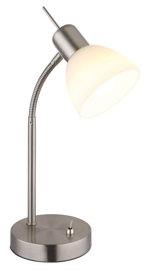 Globo Malte E14 Tischleuchte 5W Warmweiß Nickel Matt, Metall Ø10cm 51490101