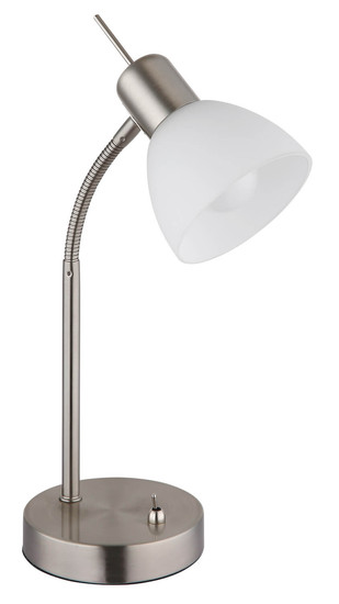 Globo Malte E14 Tischleuchte 5W Warmweiß Nickel Matt, Metall Ø10cm 51490101
