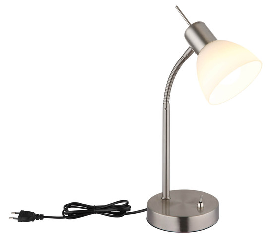 Globo Malte E14 Tischleuchte 5W Warmweiß Nickel Matt, Metall Ø10cm 51490101