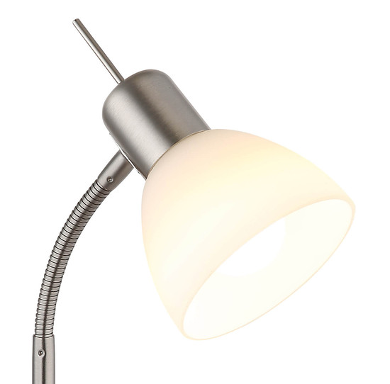 Globo Malte E14 Tischleuchte 5W Warmweiß Nickel Matt, Metall Ø10cm 51490101
