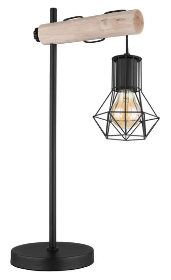 Globo Priska E27 Tischleuchte 40W Schwarz Matt, Metall Ø13,3cm 54017T