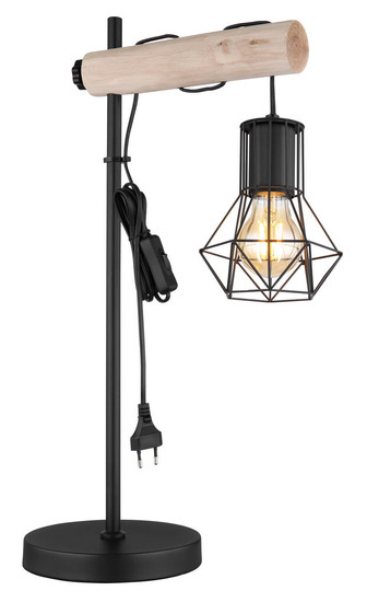 Globo Priska E27 Tischleuchte 40W Schwarz Matt, Metall Ø13,3cm 54017T