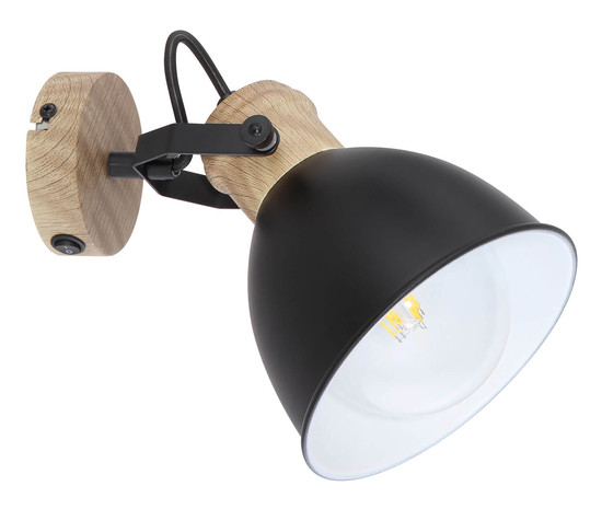 Globo Wiho E27 Strahler 40W Schwarz, Metall Ø15cm 54018-1S