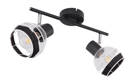 Globo Griddy E27 Strahler 2-fach 40W Schwarz Matt, Metall Ø12,2cm 54022-2