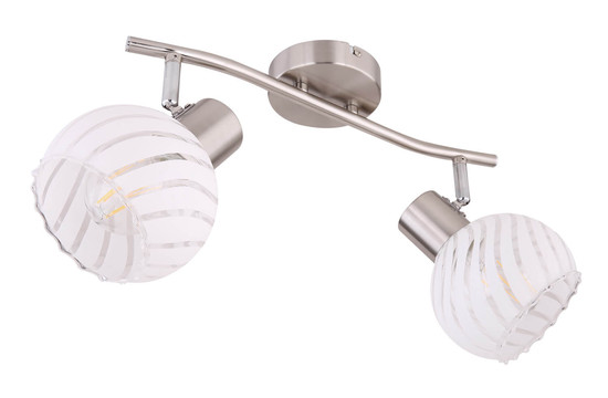 Globo Willy E27 Strahler 2-fach 40W Nickel Matt, Metall Ø13cm 54025-2
