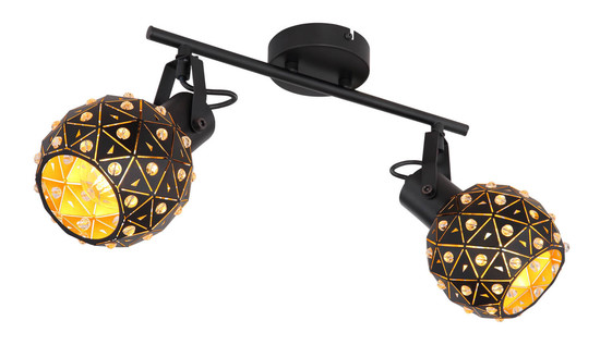 Globo Jodie E27 Strahler 2-fach 40W Schwarz Matt, Metall Ø12cm 54029-2