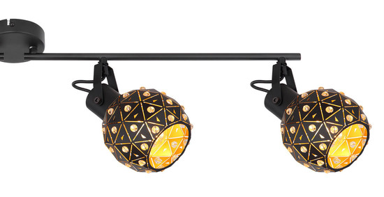 Globo Jodie E27 Strahler 4-fach 40W Schwarz Matt, Metall Ø12cm 54029-4