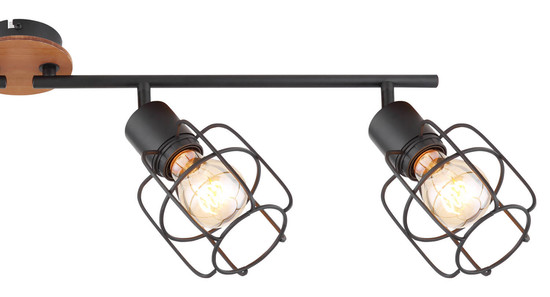 Globo Willa E27 Strahler 4-fach 40W Schwarz, Metall Ø11cm 54037-4