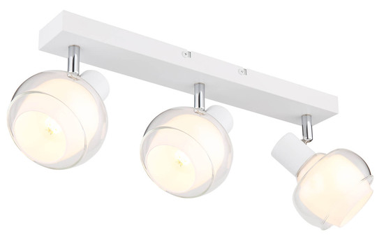 Globo Tokki E14 Strahler 3-fach 40W Weiß Matt, Metall Ø10,5cm 54309-3W