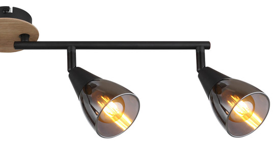 Globo Mubby E14 Strahler 4-fach 25W Schwarz Matt, Metall Ø7,2cm 54311-4