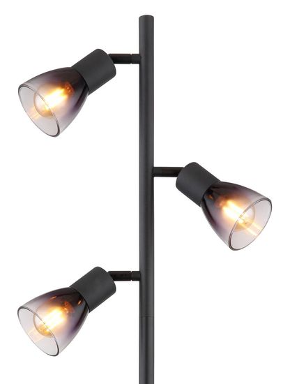 Globo Satella Stehleuchte 3-fach Schwarz Matt, Metall Ø7,2cm 54312-3S