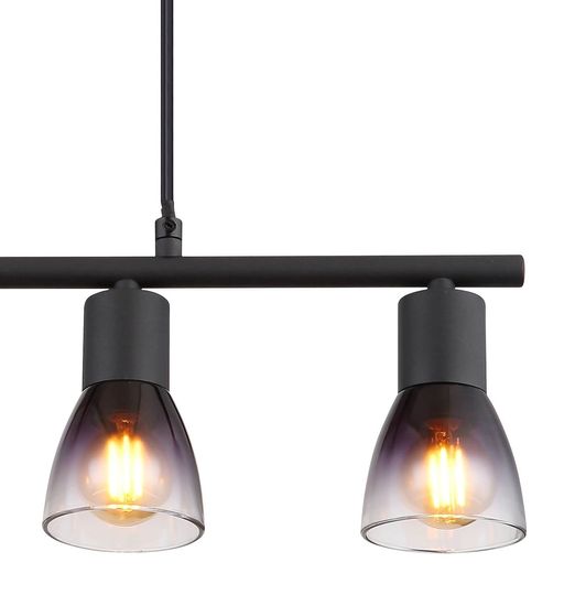 Globo Satella Pendelleuchte 4-fach Schwarz Matt, Metall Ø7,2cm 54312-4