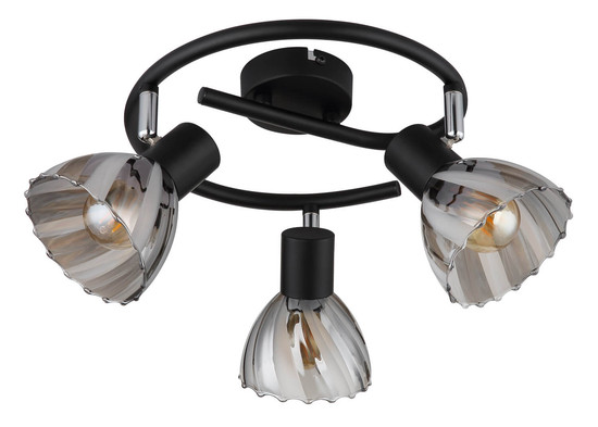 Globo Zachery E14 Strahler 3-fach 40W Schwarz Matt, Metall Ø10cm 54315S-3