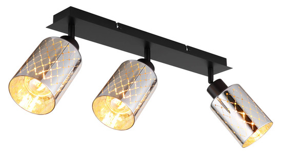 Globo Alonso E27 Strahler 3-fach 40W Schwarz Matt, Metall Ø9cm 54316-3