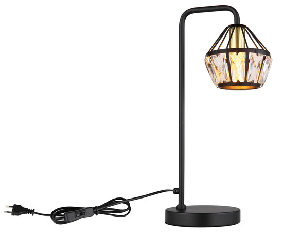 Globo Lois E14 Tischleuchte 40W Schwarz Matt, Metall Ø12,5cm 54359T