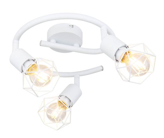Globo Xara I E14 Strahler 3-fach 40W Weiß, Metall Ø8cm 54802W-3