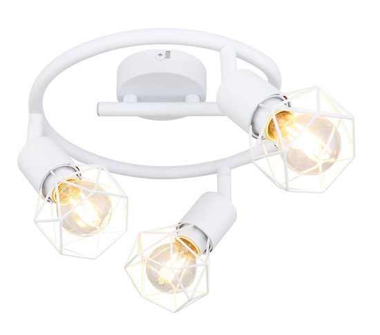 Globo Xara I E14 Strahler 3-fach 40W Weiß, Metall Ø8cm 54802W-3