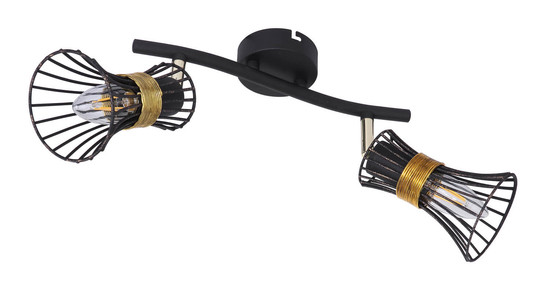 Globo Purra E14 Strahler 2-fach 40W Schwarz, Metall Ø9cm 54814-2