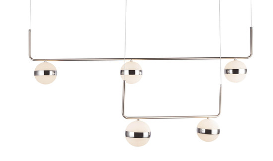 Globo Lovest LED Hängeleuchte 40W Warmweiß Nickel Matt, Metall Ø12cm 56008-5H1