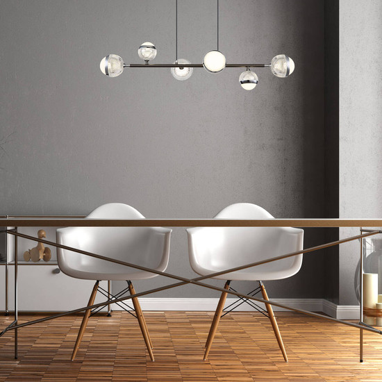 Globo Untsy LED Hängeleuchte 42W CCT Titanfarben Gebürstet, Metall Fernbedienung Nachtlicht Memoryfunktion 120cm 56011-6