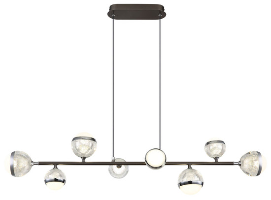 Globo Untsy LED Hängeleuchte 56W CCT Titanfarben Gebürstet, Metall Fernbedienung Nachtlicht Memoryfunktion 120cm 56011-8
