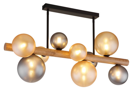 Globo Riha G9 Deckenleuchte 9-fach 5W Schwarz Matt, Metall 45cm 56133W-9D