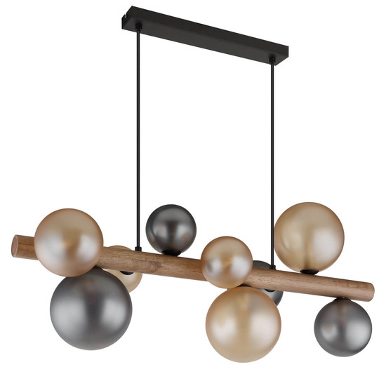 Globo Riha G9 Hängeleuchte 9-fach 5W Schwarz Matt, Metall 150cm 56133W-9H