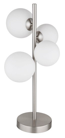 Globo Riha G9 Tischleuchte 4-fach 3,50W Warmweiß Nickel Matt, Metall 51cm 56140-4T