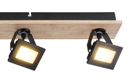 Globo Joya LED Strahler 4-fach 5W Warmweiß Schwarz Matt, Metall 11cm 56247-4B