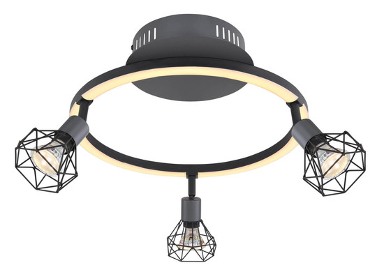 Globo Jutta LED Strahler 12W Warmweiß Graphit, Metall Ø9,6cm 57035-3