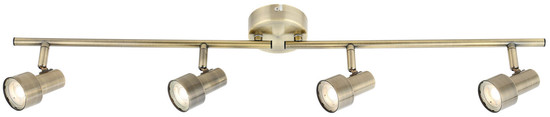 Globo Strahler Metall Bronzefarben, 4Xled LED Strahler 4-fach 4W Warmweiß Bronzefarben, Metall 15cm 57653-4