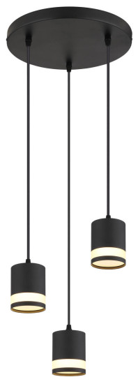 Globo Lucero GX53 Hängeleuchte 3-fach 7W Warmweiß Schwarz Matt, Metall Ø8,2cm 57852-3H