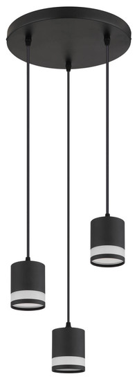 Globo Lucero GX53 Hängeleuchte 3-fach 7W Warmweiß Schwarz Matt, Metall Ø8,2cm 57852-3H
