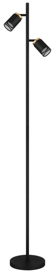 Globo Korben GU10 Stehleuchte 2-fach 5W Schwarz Matt, Metall Ø6cm 57906S