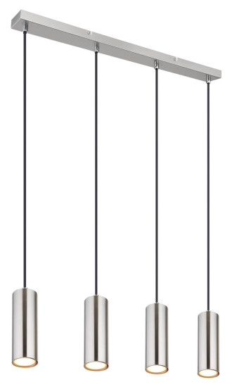 Globo Robby GU10 Hängeleuchte 4-fach 35W Nickel Matt, Metall Ø6cm 57911-4H