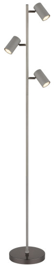 Globo Robby GU10 Stehleuchte 3-fach 5W Schwarz-Chrom, Metall Ø5,5cm 57911SS