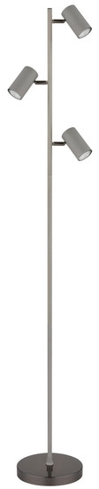 Globo Robby GU10 Stehleuchte 3-fach 5W Schwarz-Chrom, Metall Ø5,5cm 57911SS