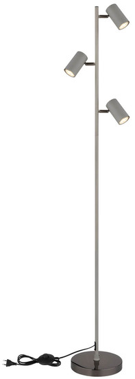 Globo Robby GU10 Stehleuchte 3-fach 5W Schwarz-Chrom, Metall Ø5,5cm 57911SS