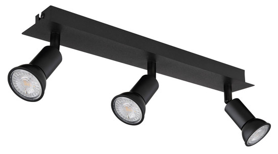 Globo Drew GU10 Strahler 3-fach 35W Schwarz Matt, Metall Ø3cm 57998-3