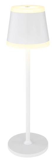 Globo Ridley LED Tischleuchte 4,60W Warmweiß IP54 Weiß Matt, Metall Ø11cm 58433W