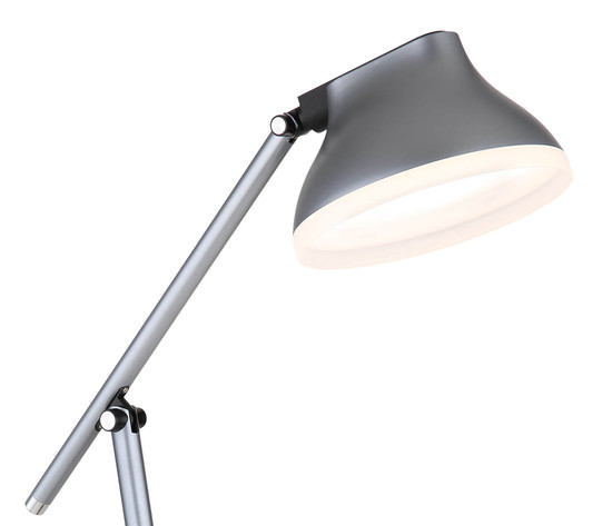 Globo Halvar LED Tischleuchte 8W Neutralweiß Grau Matt, Aluminium Memoryfunktion Ø15cm 58437G