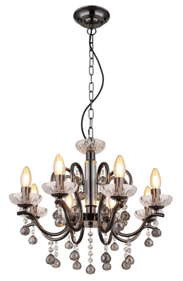 Globo Camila E14 Luster 8-fach 40W Schwarz-Chrom, Metall 125cm 64134-8