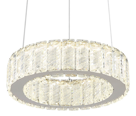 Globo Mucky LED Hängeleuchte 30W CCT Verchromt, Metall Fernbedienung Nachtlicht Memoryfunktion Ø30cm 67162-30