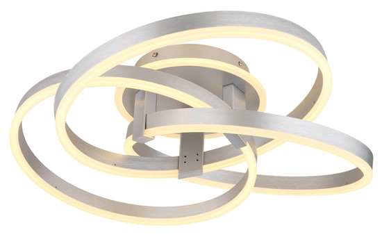Globo Herwig LED Deckenleuchte 56W CCT Aluminium Gebürstet Fernbedienung Nachtlicht Memoryfunktion 20cm 67163-56