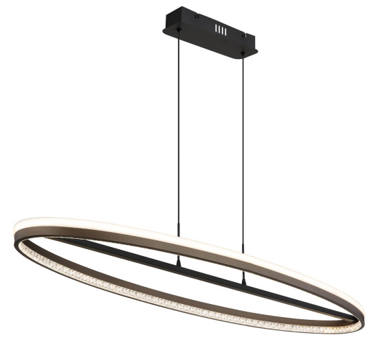 Globo Della LED Hängeleuchte 60W CCT Schwarz Matt, Metall Nachtlicht Memoryfunktion 150cm 67179H1