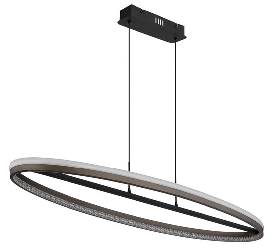 Globo Della LED Hängeleuchte 60W CCT Schwarz Matt, Metall Nachtlicht Memoryfunktion 150cm 67179H1