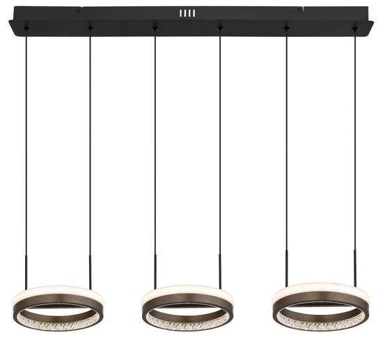 Globo Della LED Hängeleuchte 40W CCT Schwarz Matt, Metall Nachtlicht Memoryfunktion Ø20,6cm 67179H2