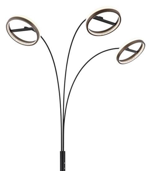 Globo Della LED Stehleuchte 48W CCT Schwarz Matt, Metall Memoryfunktion Ø23,8cm 67179S1