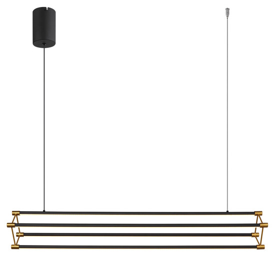 Globo Kayson LED Hängeleuchte 40W Warmweiß Schwarz Matt, Metall 150cm 67184-40