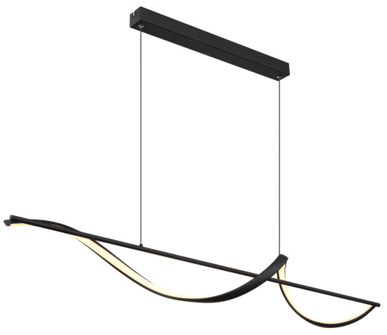 Globo Violino LED Hängeleuchte 24W Warmweiß Schwarz Matt, Metall 150cm 67207-24